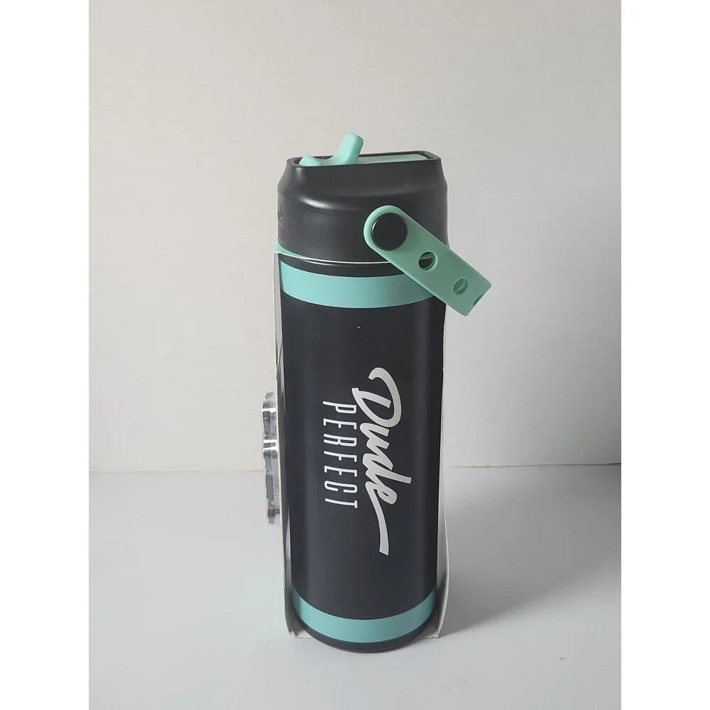 Dude Perfect 24oz Water Bottle Teal w/ Handle & Leakproof Lid NEW Tags